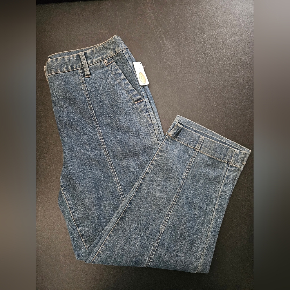 NWT - Talbots Stretch Denim Capris - Size 14